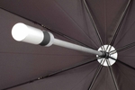 Umbrella with aluminum cable and rubber